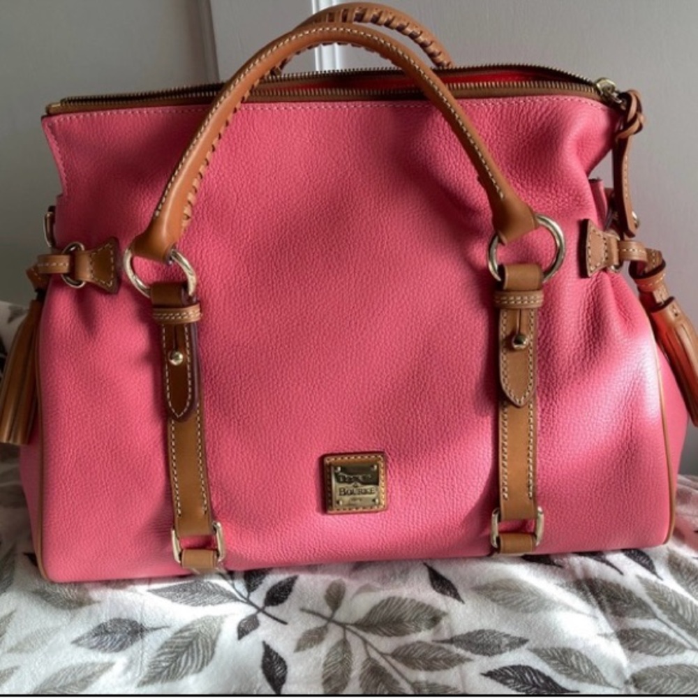 Dooney and bourke pebbled leather satchel